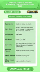 Complete Guide to Kashmir University Examination Results 2026