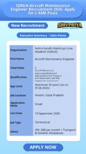 IGRUA Aircraft Maintenance Engineer Recruitment 2026: Apply for 2 AME Posts