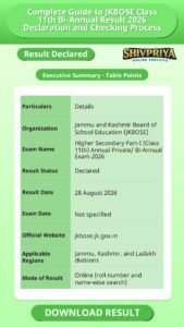 Complete Guide to JKBOSE Class 11th Bi-Annual Result 2026 Declaration and Checking Process