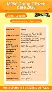 MPSC Group C Exam Date 2026
