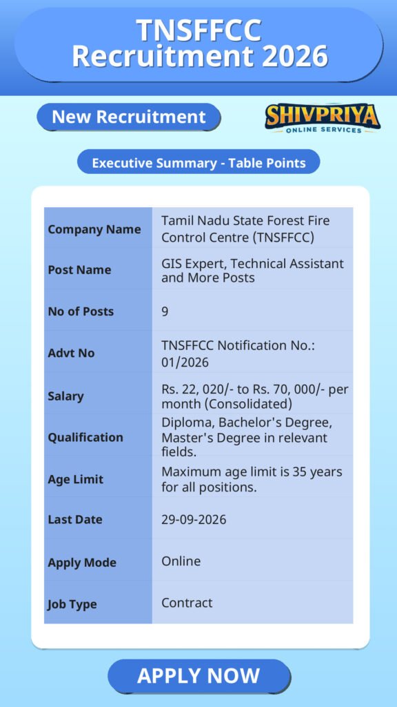 TNSFFCC Recruitment 2026