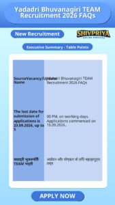 Yadadri Bhuvanagiri TEAM Recruitment 2026 FAQs