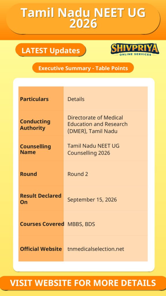 Tamil Nadu NEET UG 2026