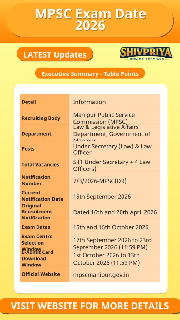 MPSC Exam Date 2026