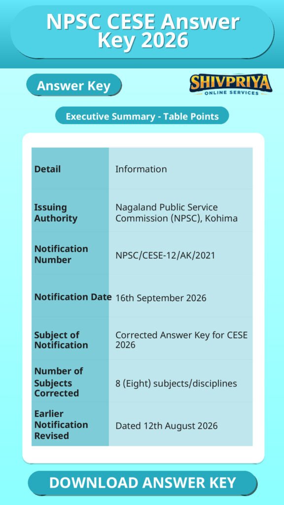 NPSC CESE Answer Key 2026