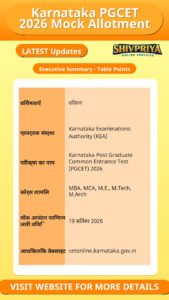 Karnataka PGCET 2026 Mock Allotment