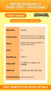 WB HS Semester 3 Exam 2027 – Ovrerview