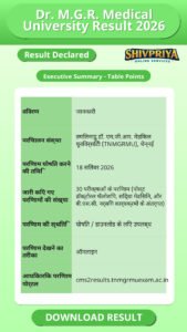 Dr. M.G.R. Medical University Result 2026