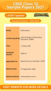 CBSE Class 12 Sample Papers 2027