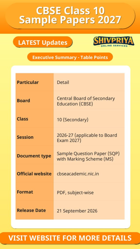 CBSE Class 10 Sample Papers 2027