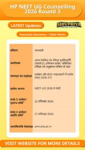 HP NEET UG Counselling 2026 Round 3