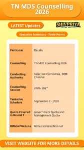 TN MDS Counselling 2026
