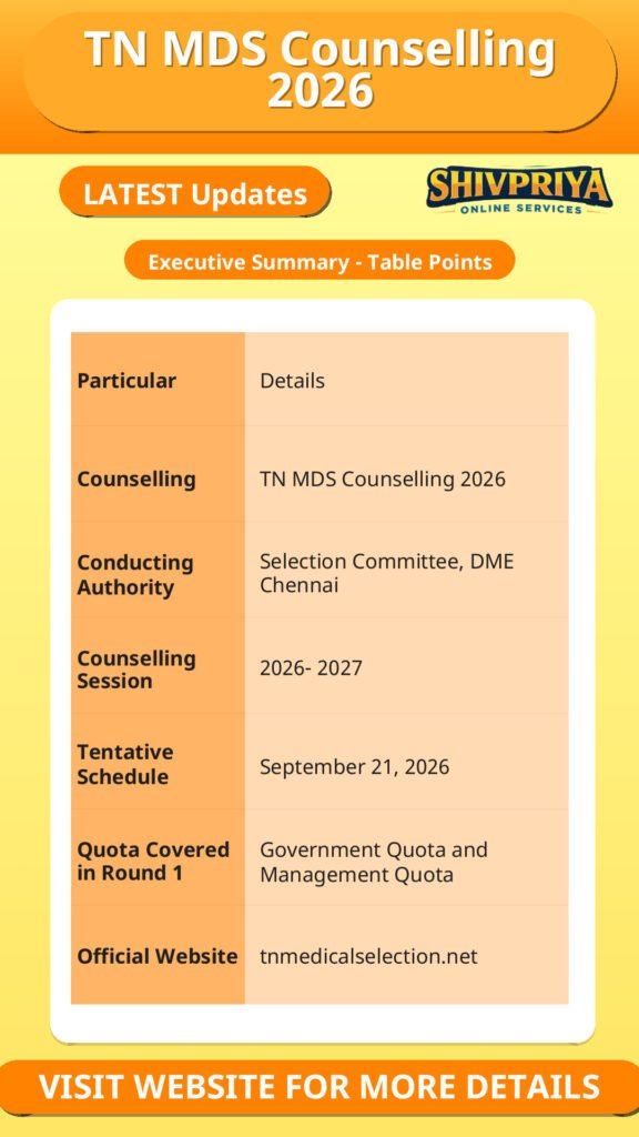 TN MDS Counselling 2026
