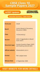 CBSE Class 10 Sample Papers 2027