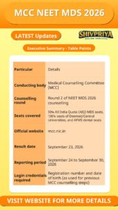 MCC NEET MDS 2026