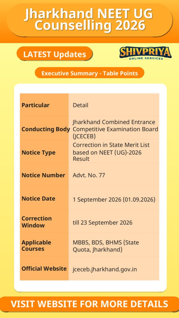 Jharkhand NEET UG Counselling 2026