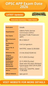 OPSC APP Exam Date 2026