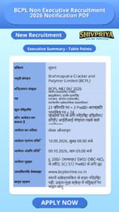 BCPL Non Executive Recruitment 2026 Notification PDF