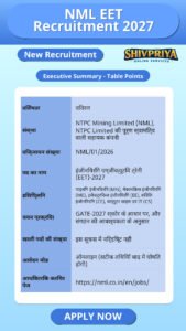 NML EET Recruitment 2027