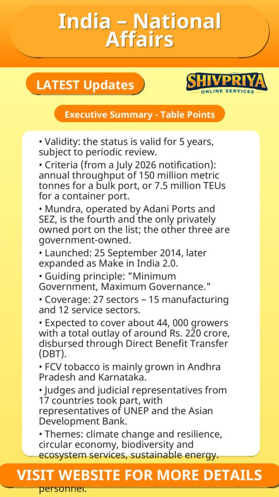 India – National Affairs