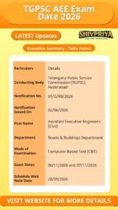 TGPSC AEE Exam Date 2026