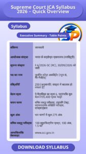 Supreme Court JCA Syllabus 2026 – Quick Overview