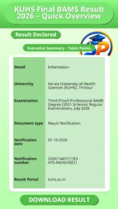 KUHS Final BAMS Result 2026 – Quick Overview
