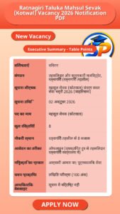 Ratnagiri Taluka Mahsul Sevak (Kotwal) Vacancy 2026 Notification PDF