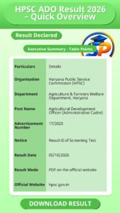 HPSC ADO Result 2026 – Quick Overview