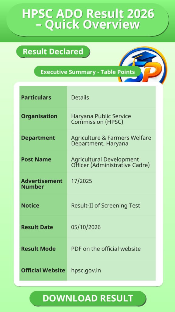 HPSC ADO Result 2026 – Quick Overview