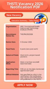 THSTI Vacancy 2026 Notification PDF