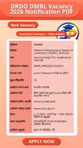 DRDO DMRL Vacancy 2026 Notification PDF