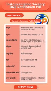 Instrumentation Vacancy 2026 Notification PDF