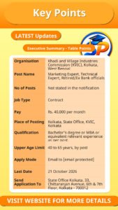 KVIC Recruitment 2026 – Overview