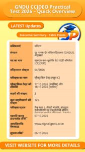 GNDU CCJDEO Practical Test 2026 – Quick Overview