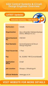 GGU Control Systems & Circuit Design Engineer Overview