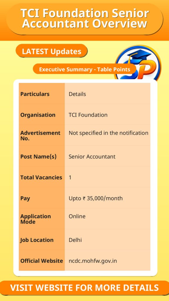 TCI Foundation Senior Accountant Overview