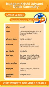 Budgam Krishi Udyami – Quick Summary
