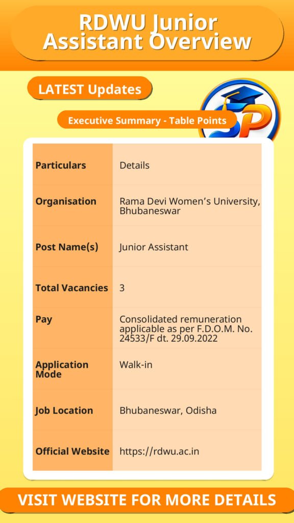 RDWU Junior Assistant Overview