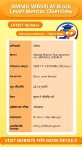 DMMU WBSRLM Block Level Mentor Overview