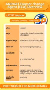 ANDUAT Farmer change Agent (FCA) Overview