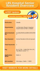 LBS Hospital Senior Resident Overview