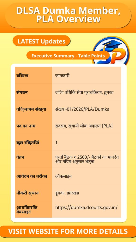 DLSA Dumka Member, PLA Overview