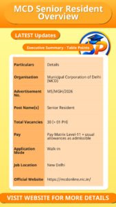 MCD Senior Resident Overview