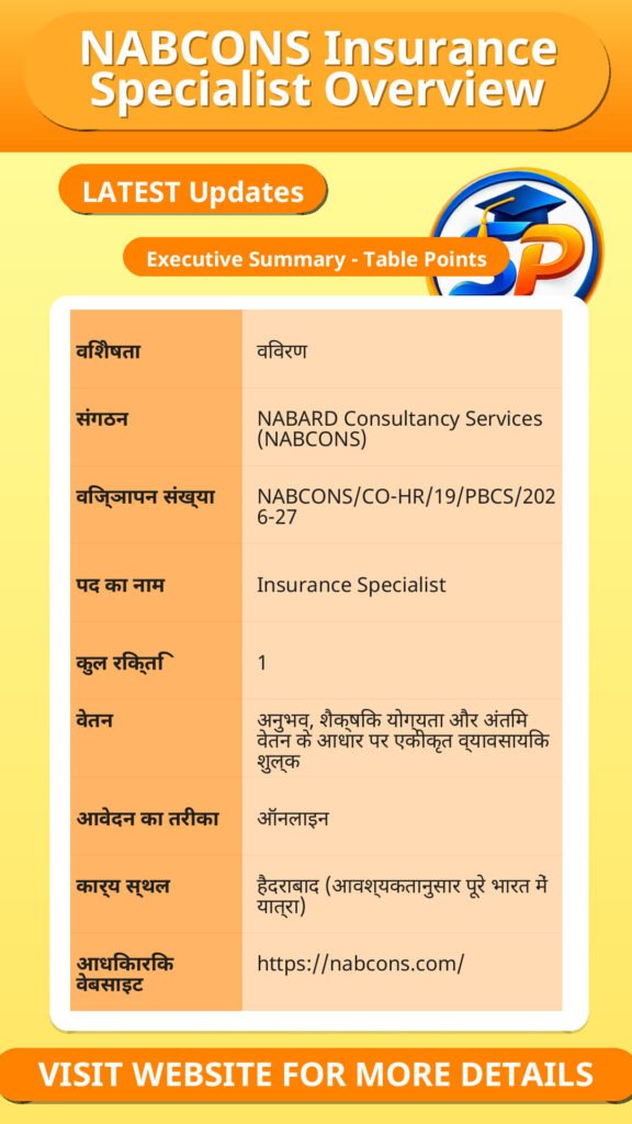 NABCONS Insurance Specialist Overview