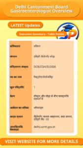 Delhi Cantonment Board Gastroenterologist Overview