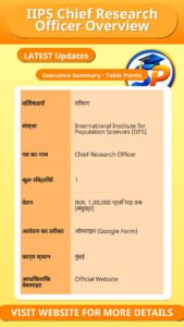 IIPS Chief Research Officer Overview