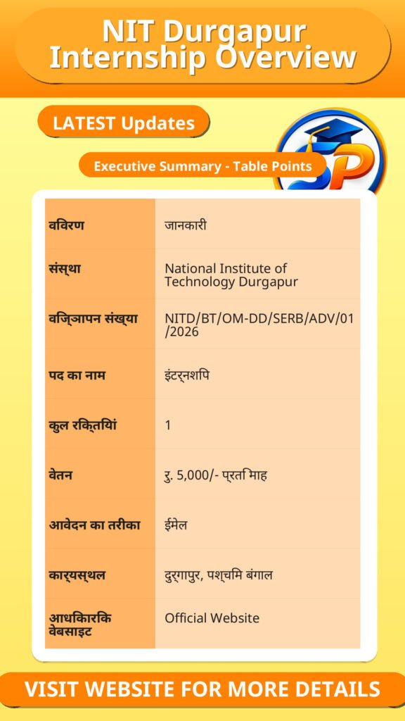 NIT Durgapur Internship Overview