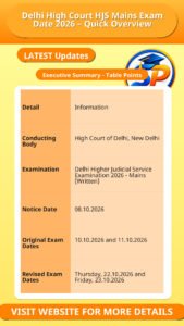 Delhi High Court HJS Mains Exam Date 2026 – Quick Overview