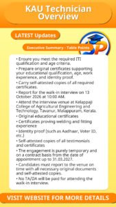 KAU Technician Overview